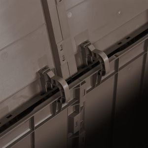 Градинска кутия за съхранение, 180 л, кафява, PP Дървен вид