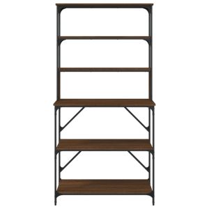 Стелаж за пекарна 6 нива кафяв дъб 90x40x180 см инженерно дърво