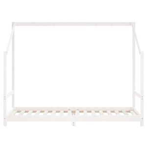 Рамка за детско легло бяла 2x(80x200) см борово дърво масив