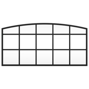 Стенно огледало, черно, 60x30 см, арка, желязо