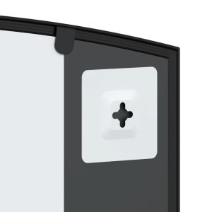 Стенно огледало, черно, 60x30 см, арка, желязо