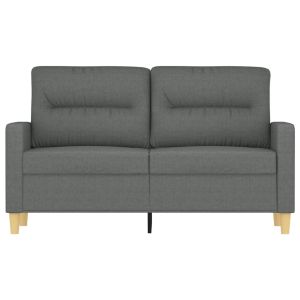 2-местен диван, Тъмносив, 120 см, плат