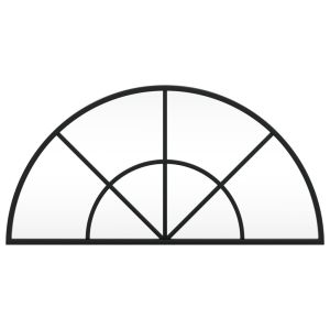 Стенно огледало, черно, 60x30 см, арка, желязо