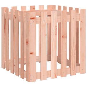 Градинска кашпа с дизайн на ограда 60x60x60 см дугласки масив
