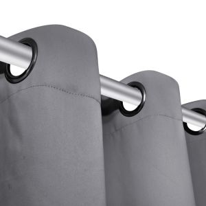 Затъмняващи завеси с метални халки, 2 бр, 135x175 см, сиви