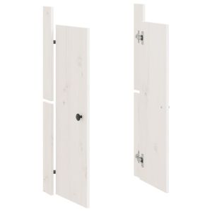 Кухненски вратички за открито, MEPPEL, бели, 50x9x82 см, бор масив