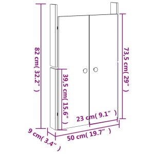 Кухненски вратички за открито, MEPPEL, бели, 50x9x82 см, бор масив