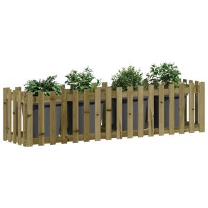 Градинска леха тип ограда 200x50x50 см импрегниран бор масив