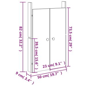Кухненски вратички за открито MEPPEL 2 бр черни 50x9x82 см бор масив