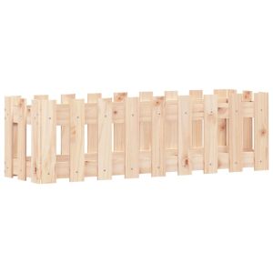 Градинска леха с дизайн на ограда 100x30x30 см бор масив
