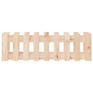 Градинска леха с дизайн на ограда 100x30x30 см бор масив