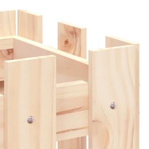 Градинска леха с дизайн на ограда 100x30x30 см бор масив