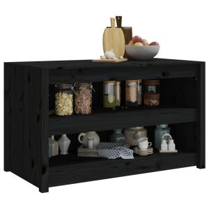 Кухненски шкаф за открито, MEPPEL, черен, 106x55x64 см, бор масив