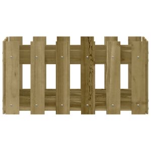 Градинска кашпа с дизайн на ограда 60x30x30 см импрегниран бор