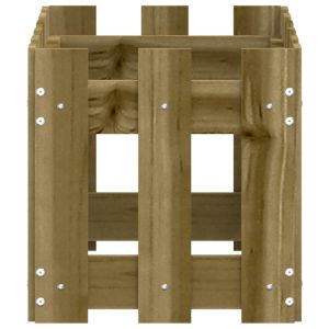 Градинска кашпа с дизайн на ограда 60x30x30 см импрегниран бор