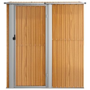 Градинска барака 180,5x97x209,5 см, поцинкована стомана, дървен вид