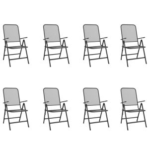 Градински трапезен комплект от 9 части, антрацит, метална мрежа