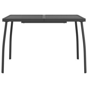 Градински трапезен комплект от 7 части, антрацит, метална мрежа