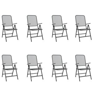 Градински трапезен комплект от 9 части, антрацит, метална мрежа