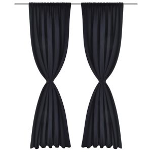2 бр. Черни затъмняващи завеси с горен подгъв за корниз  135 x 245 cм