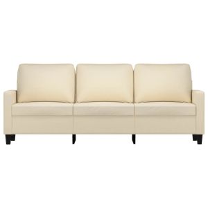 3-местен диван, кремав, 180 см, плат