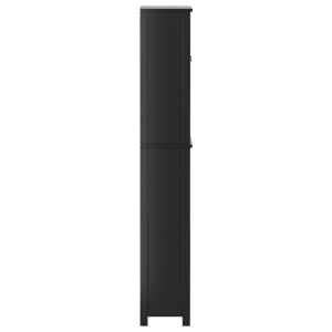 Шкаф над тоалетна чиния BERG черен 60x27x164,5 см масивно дърво