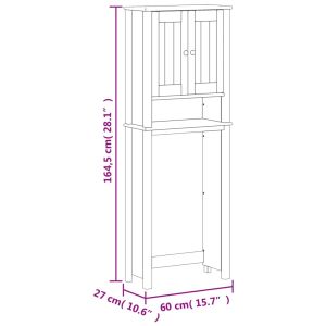 Шкаф над тоалетна чиния BERG черен 60x27x164,5 см масивно дърво