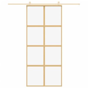 Плъзгаща се врата 90x205 см прозрачно ESG стъкло и алуминий