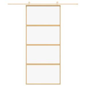 Плъзгаща се врата 90x205 см прозрачно ESG стъкло и алуминий