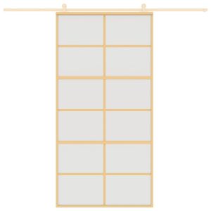 Плъзгаща се врата 102,5x205 см матирано ESG стъкло и алуминий