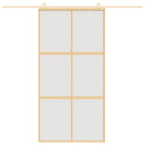 Плъзгаща се врата 102,5x205 см матирано ESG стъкло и алуминий