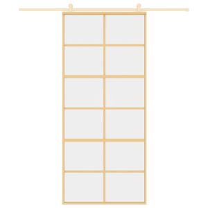 Плъзгаща се врата 90x205 см прозрачно ESG стъкло и алуминий