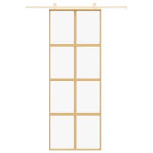 Плъзгаща се врата 76x205 см прозрачно ESG стъкло и алуминий