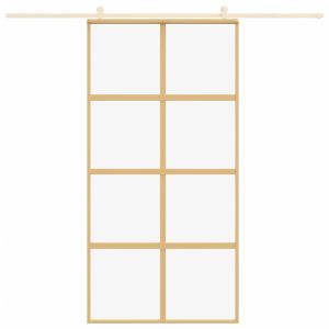 Плъзгаща се врата 102,5x205 см прозрачно ESG стъкло и алуминий