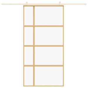 Плъзгаща се врата 102,5x205 см прозрачно ESG стъкло и алуминий