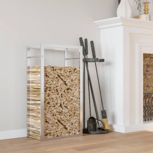 Стойка за дърва за огрев, 50x28x94 см, неръждаема стомана