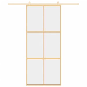 Плъзгаща се врата 90x205 см прозрачно ESG стъкло и алуминий