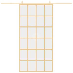 Плъзгаща се врата 102,5x205 см прозрачно ESG стъкло и алуминий