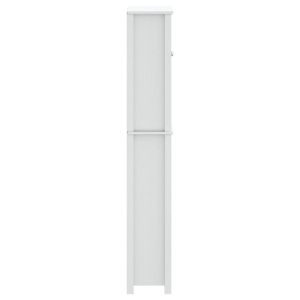 Шкаф над тоалетната чиния BERG бял 60x27x164,5 см масивно дърво