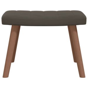 Релаксиращ стол с табуретка, тъмносив, кадифе