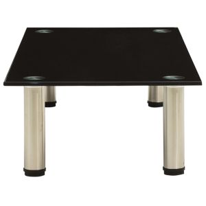 ТВ поставка, черна, 80x35x17 см, закалено стъкло