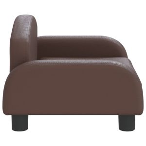 Кучешко легло, кафяво, 50x40x30 см, изкуствена кожа