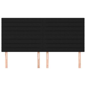 Табла за легло, черна, 200x5x118/128 см, плат