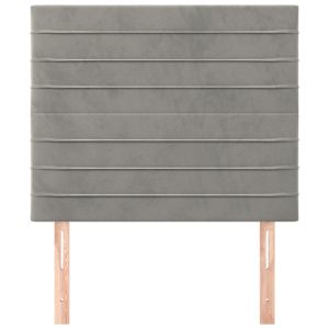 Табла за легло, светло сива, 90x5x118/128 см, кадифе