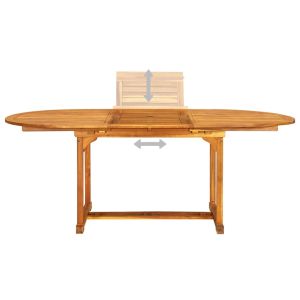 Градински трапезен комплект от 7 части, акация масив