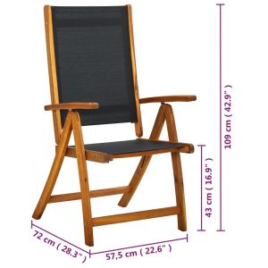 Градински трапезен комплект от 7 части, акация масив