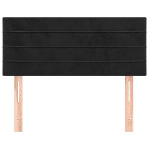 Горна табла за легло, черна, 90x5x78/88 см, кадифе