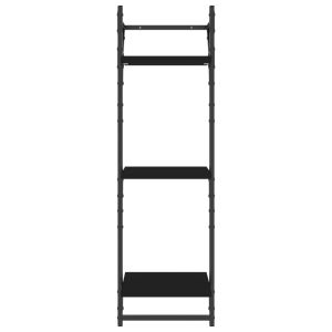 Триетажни стенни рафтове с пръти 2 бр черни 30x25x100 см