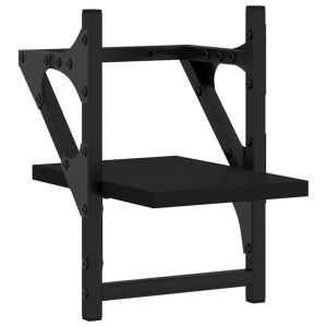 Стенни рафтове с пръти 2 бр черни 20x25x30 см
