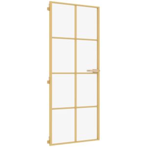 Интериорна врата златиста 83x201,5 см закалено стъкло, алуминий
